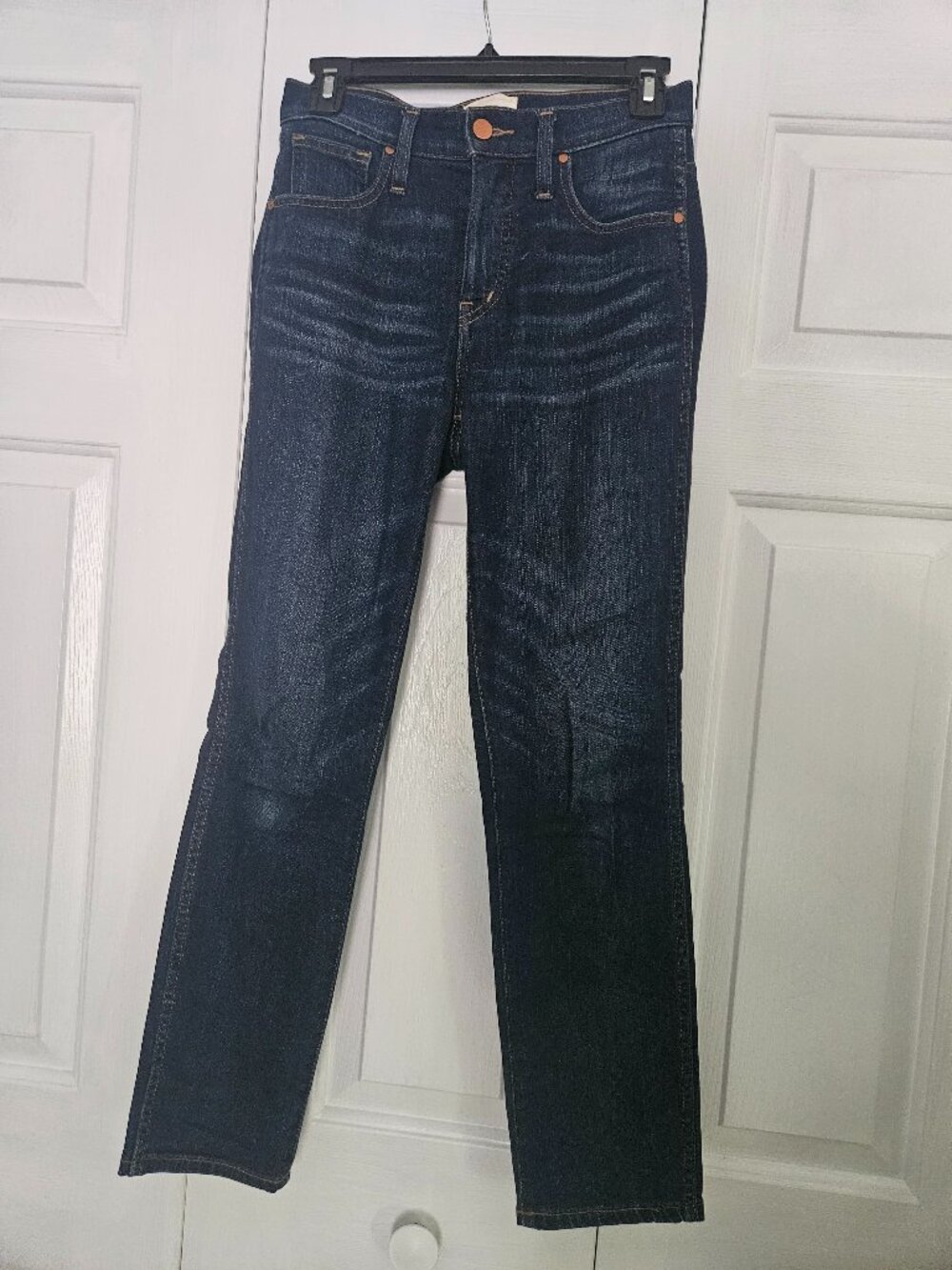 Dark Wash Straight Leg Jeans Size 23 Stretch Denim